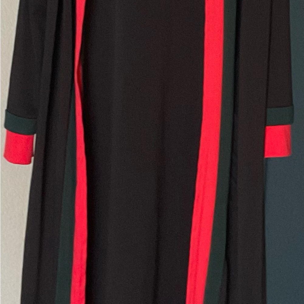 Elegant Black and Red green Long Sleeve Work Kimono